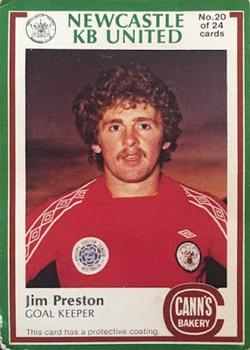 1978-79 Cann's Bakery Newcastle KB United #20 Jim Preston Front