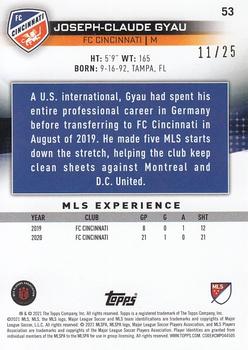 2021 Topps MLS - Orange #53 Joseph-Claude Gyau Back
