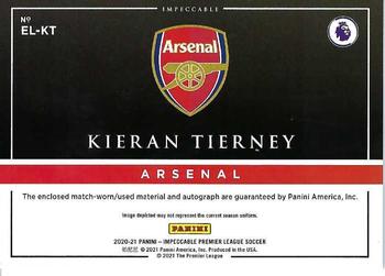 2020-21 Panini Impeccable Premier League - Elegance Jersey Autographs #EL-KT Kieran Tierney Back