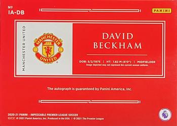 2020-21 Panini Impeccable Premier League - Impeccable Autographs Emerald #IA-DB David Beckham Back
