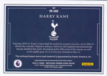 2020-21 Panini Impeccable Premier League - Impeccable Materials Gold #M-HK Harry Kane Back