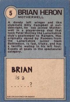 1972-73 A&BC Scottish Footballers (Orange/Blue Back) #5 Brian Heron Back