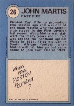 1972-73 A&BC Scottish Footballers (Orange/Blue Back) #26 John Martis Back