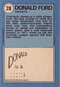 1972-73 A&BC Scottish Footballers (Orange/Blue Back) #28 Donald Ford Back