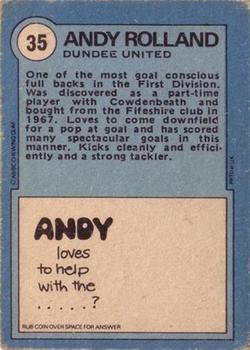 1972-73 A&BC Scottish Footballers (Orange/Blue Back) #35 Andy Rolland Back