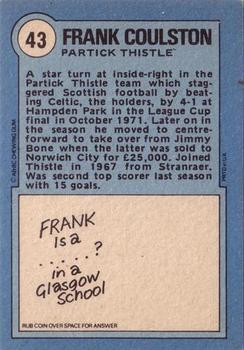 1972-73 A&BC Scottish Footballers (Orange/Blue Back) #43 Frank Coulston Back