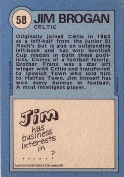 1972-73 A&BC Scottish Footballers (Orange/Blue Back) #58 Jim Brogan Back