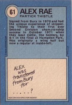 1972-73 A&BC Scottish Footballers (Orange/Blue Back) #61 Alex Rae Back