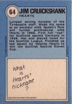 1972-73 A&BC Scottish Footballers (Orange/Blue Back) #64 Jim Cruickshank Back