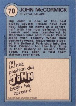 1972-73 A&BC Scottish Footballers (Orange/Blue Back) #70 John McCormick Back