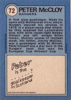 1972-73 A&BC Scottish Footballers (Orange/Blue Back) #72 Peter McCloy Back
