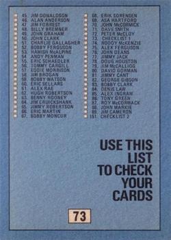 1972-73 A&BC Scottish Footballers (Orange/Blue Back) #73 Checklist 1-89 Back