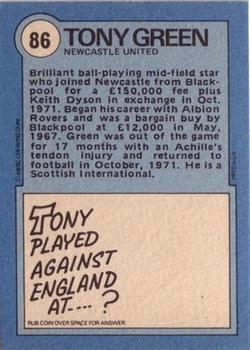 1972-73 A&BC Scottish Footballers (Orange/Blue Back) #86 Tony Green Back
