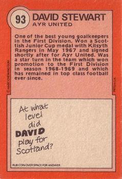 1972-73 A&BC Scottish Footballers (Orange/Blue Back) #93 David Stewart Back