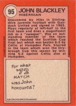 1972-73 A&BC Scottish Footballers (Orange/Blue Back) #95 John Blackley Back