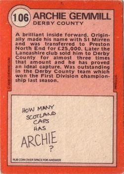 1972-73 A&BC Scottish Footballers (Orange/Blue Back) #106 Archie Gemmill Back