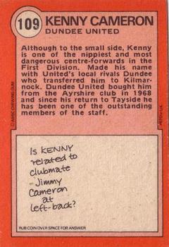 1972-73 A&BC Scottish Footballers (Orange/Blue Back) #109 Kenny Cameron Back