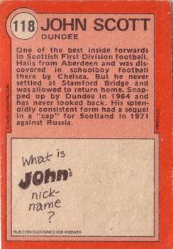 1972-73 A&BC Scottish Footballers (Orange/Blue Back) #118 John Scott Back