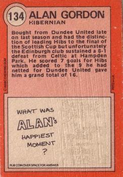 1972-73 A&BC Scottish Footballers (Orange/Blue Back) #134 Alan Gordon Back