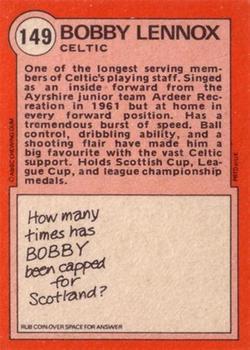 1972-73 A&BC Scottish Footballers (Orange/Blue Back) #149 Bobby Lennox Back