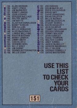 1972-73 A&BC Scottish Footballers (Orange/Blue Back) #151 Checklist 99-179 Back