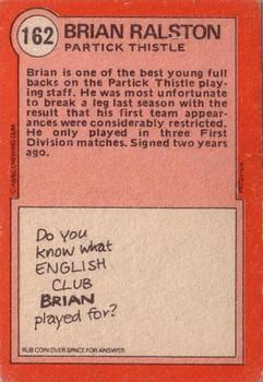 1972-73 A&BC Scottish Footballers (Orange/Blue Back) #162 Brian Ralston Back