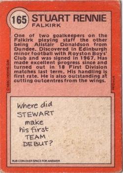 1972-73 A&BC Scottish Footballers (Orange/Blue Back) #165 Stuart Rennie Back