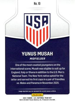 2021 Panini Instant US National Team #10 Yunus Musah Back