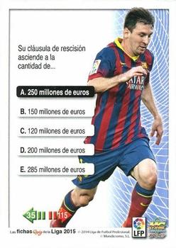 2014-15 Mundicromo Las Fichas de la Liga #052 Messi Back