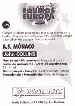 1996-97 Panini Los Mejores Equipos de Europa #179 John Collins Back