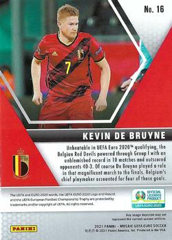 2021 Panini Mosaic UEFA EURO 2020 #16 Kevin De Bruyne Back