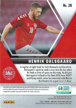 2021 Panini Mosaic UEFA EURO 2020 #36 Henrik Dalsgaard Back