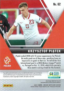 2021 Panini Mosaic UEFA EURO 2020 #62 Krzysztof Piatek Back