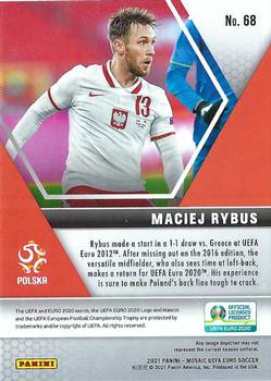 2021 Panini Mosaic UEFA EURO 2020 #68 Maciej Rybus Back