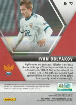 2021 Panini Mosaic UEFA EURO 2020 #72 Ivan Oblyakov Back