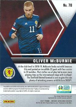 2021 Panini Mosaic UEFA EURO 2020 #78 Oliver McBurnie Back