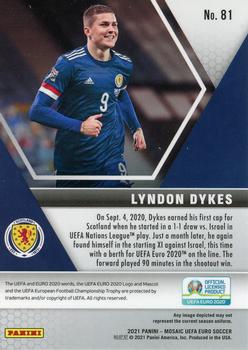 2021 Panini Mosaic UEFA EURO 2020 #81 Lyndon Dykes Back