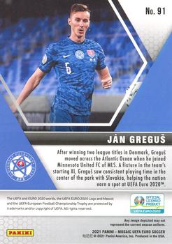 2021 Panini Mosaic UEFA EURO 2020 #91 Jan Gregus Back