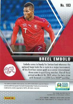 2021 Panini Mosaic UEFA EURO 2020 #183 Breel Embolo Back