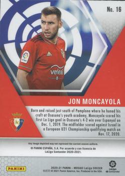 2020-21 Panini Mosaic La Liga #16 Jon Moncayola Back
