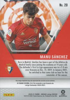 2020-21 Panini Mosaic La Liga #20 Manu Sanchez Back