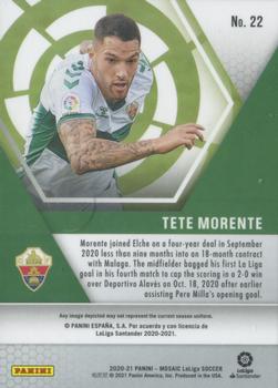 2020-21 Panini Mosaic La Liga #22 Tete Morente Back