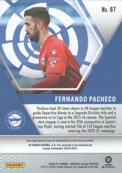 2020-21 Panini Mosaic La Liga #67 Fernando Pacheco Back