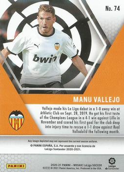 2020-21 Panini Mosaic La Liga #74 Manu Vallejo Back