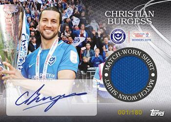 2018-19 Topps Portsmouth FC Checkatrade Trophy Winners - Signatures #04 Chris Burgess Front