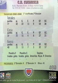2008-09 Mundicromo Las Fichas de la Liga 2009 #460 C.D. Numancia Back