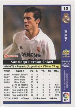 2003-04 Mundicromo Las Fichas de la Liga 2004 #15 Solari Back