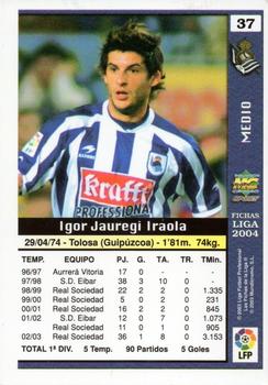 2003-04 Mundicromo Las Fichas de la Liga 2004 #37 Jauregi Back