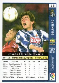 2003-04 Mundicromo Las Fichas de la Liga 2004 #45a Llorente Back