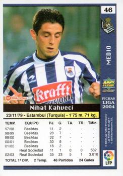2003-04 Mundicromo Las Fichas de la Liga 2004 #46 Nihat Back